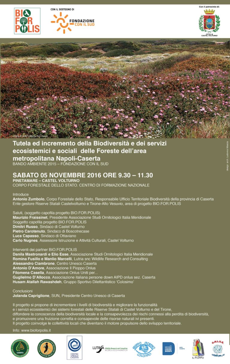 Convegno di avvio del progetto BIO.FOR.POLIS.