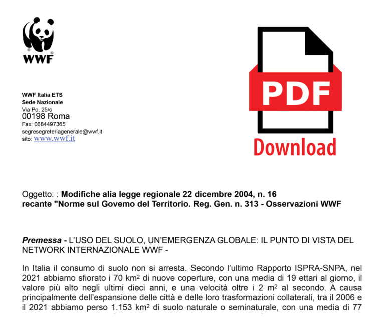 L’ASOIM aderisce al documento del WWF